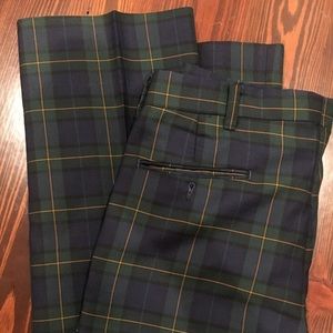 mens green plaid dress pants